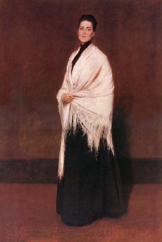 William Merritt Chase The lady wear white shawl